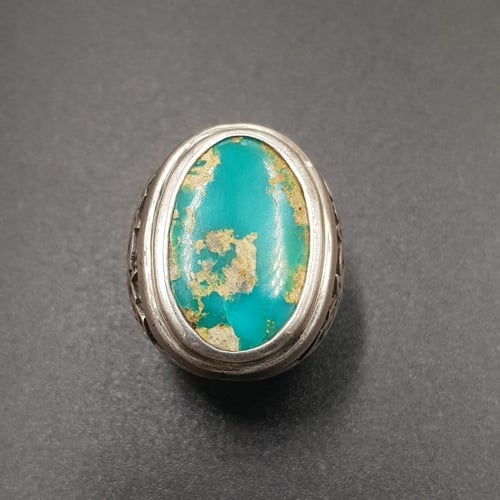 خاتم بحجر الفيروز النيشابوري فضة 925