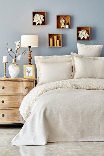 طقم مفارش مزدوج Monomia بيج