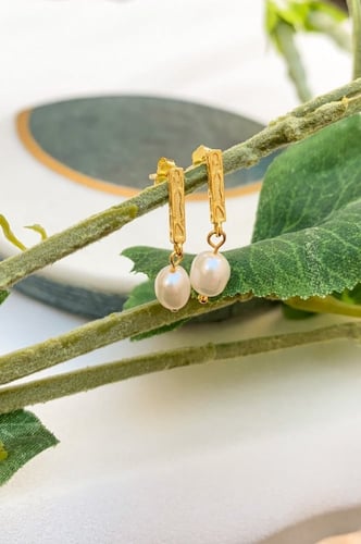 اقراط بيرل - ذهبي