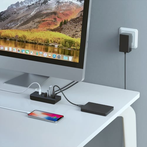 منصة شحن اوكي 3 منافذ شحن + 4 منافذ لنقل البيانات