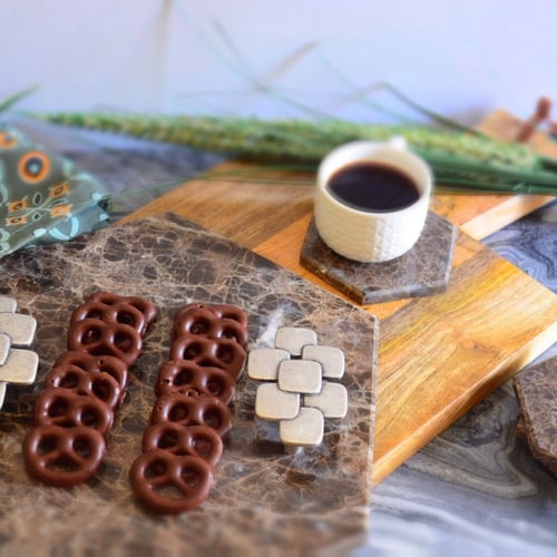 صينية رخام طبيعي سداسي الشكل