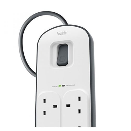 توصيلة كهرباء belkin بلكن 6 فتحات + منفذين USB بطو...
