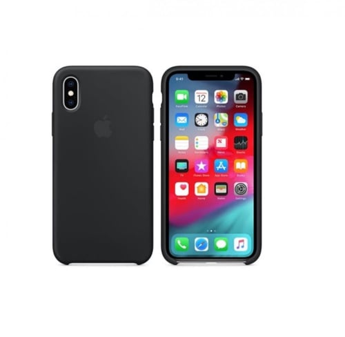 كفر ايفون سيليكون أسود Black silicone case for iPh...