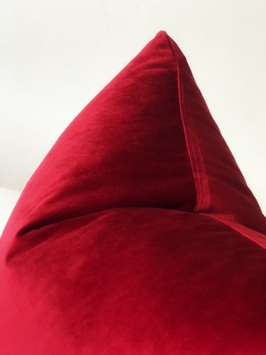 غطاء وسادة مخمل روج