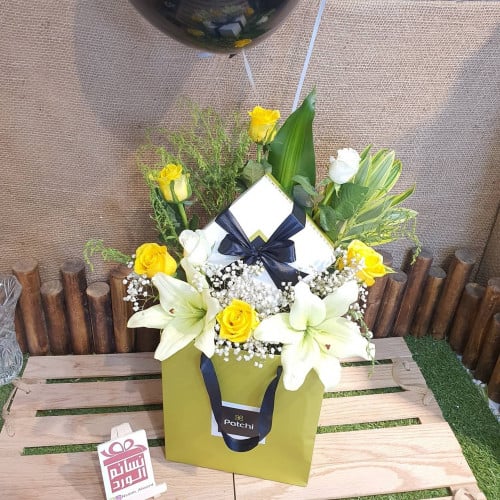 ربع باتشي بالورد مع بلونتين هيليوم