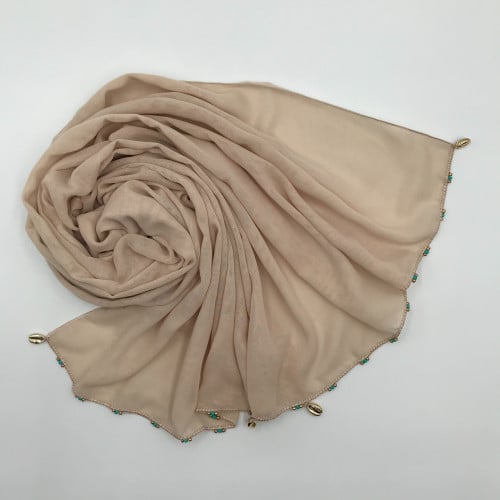 طرحة صدف زهري ترابي فاتح / F4