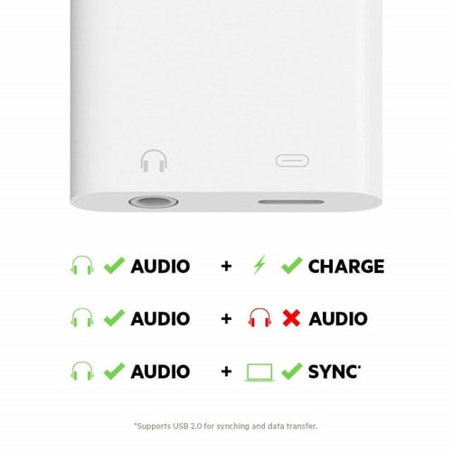 وصلة سماعة و شاحن للايفون من شركة belkin