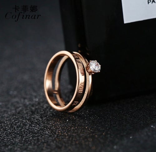 خاتم ذهبي بكريستال