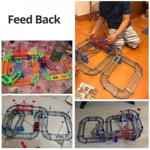 لعبة تعليمية تركيب السكك الحديدية تعمل بالبطارية 4...