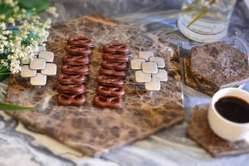 صينية رخام طبيعي سداسي الشكل