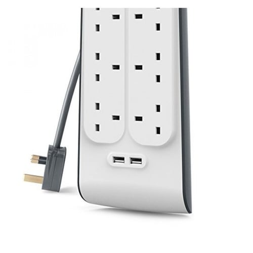 توصيلة كهرباء belkin بلكن 6 فتحات + منفذين USB بطو...