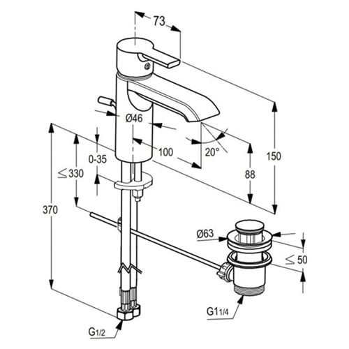 خلاط مغسلة باشون