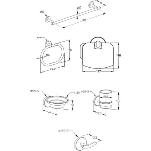 اكسسوار كاليبر 6 قطع كلودي