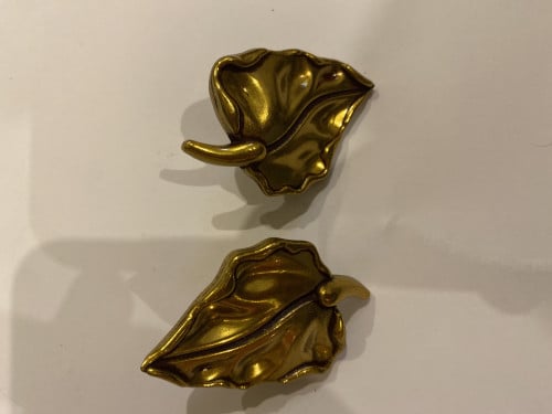 زوج مقابض ورق شجر ذهبي