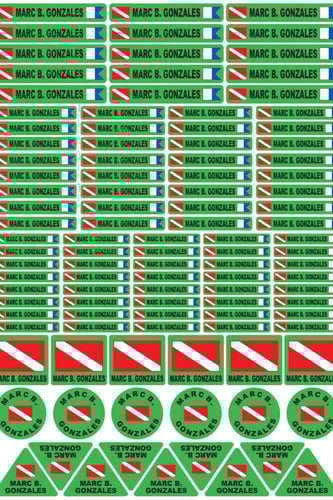 ملصق لمعدات الغوص