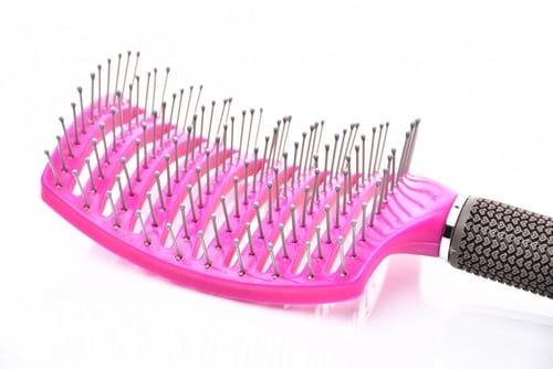 مشط فرشاة ريبون لفك تشابك الشعر السميك - وردي - R0...