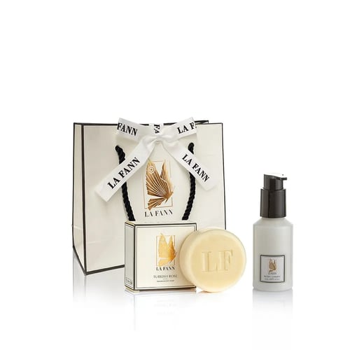 مجموعة سفر ورد تركي صابونة ومرطب - Turkish Rose Soap & Secret Garden Moisturizer Travel Gift Set