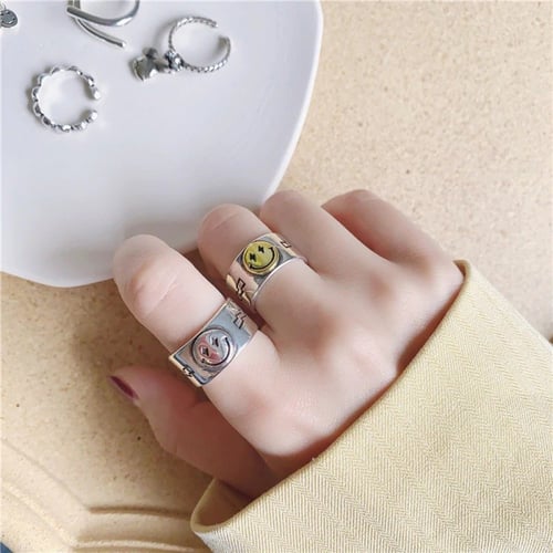 خاتم ايموجي سمايل فيس وجه مبتسم خواتم كوبلز عدد 2...