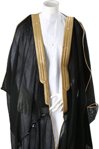 مشلح - بو غاط - ( ملكي) اللون اسود - بشت