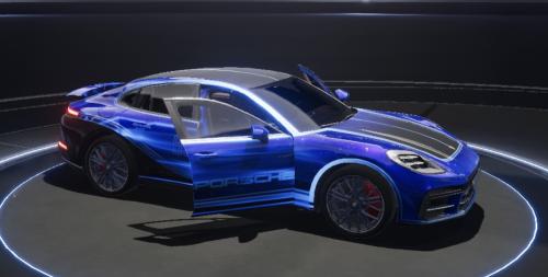 بورش باناميرا توربو S أزرق ياقوتي