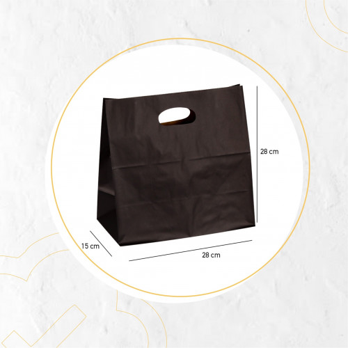 كيس ورق اسود بحامل فتحة صغير (500 حبة)