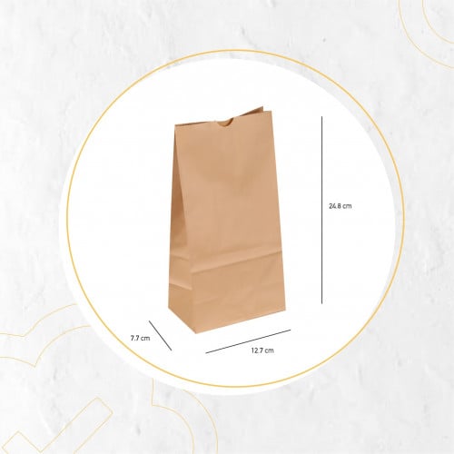 كيس ورق بني بقاعدة (2000 حبة)