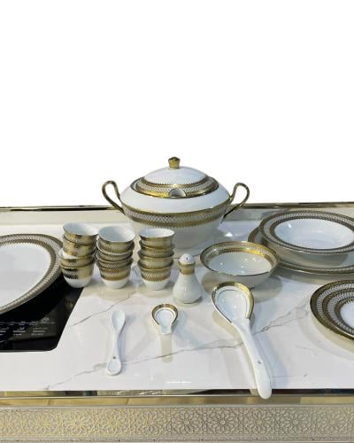 طقم بورسلان 110 قطعة ذهبي