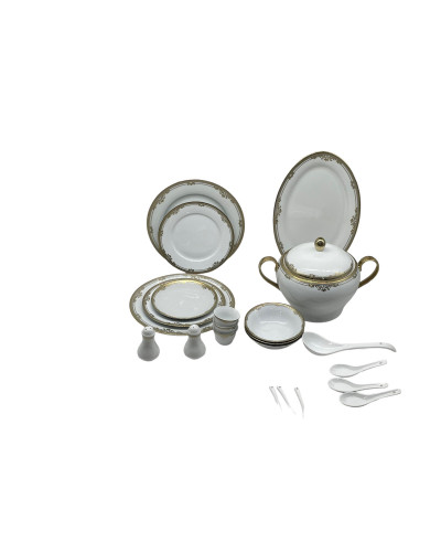 طقم سفرة بورسلان 110 قطعة ليزر