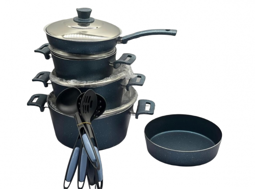 طقم قدور جرانيت 15 قطعة