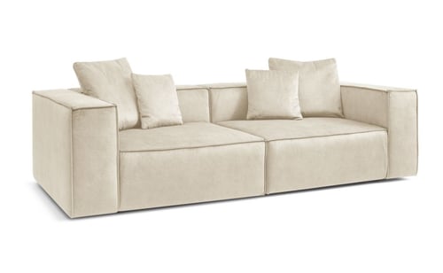 كنب لينجو ثنائي مخمل بيج