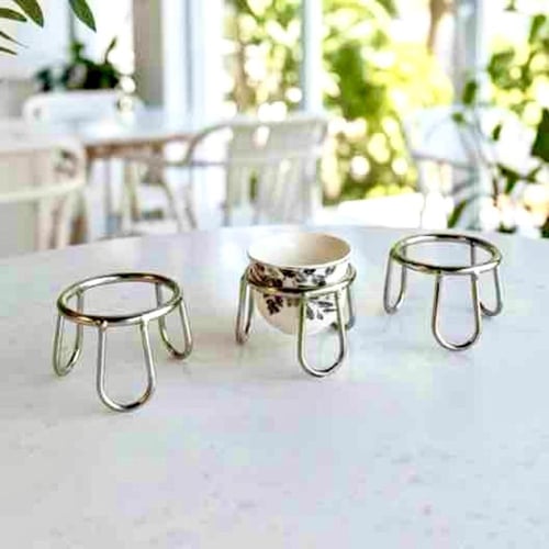 حامل فنجال فضي