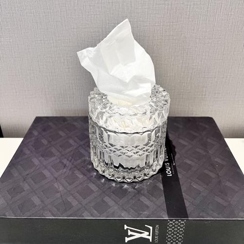 علب مناديل اسطوانية كريستال