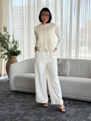 طقم قطن المجعد 3 قطع