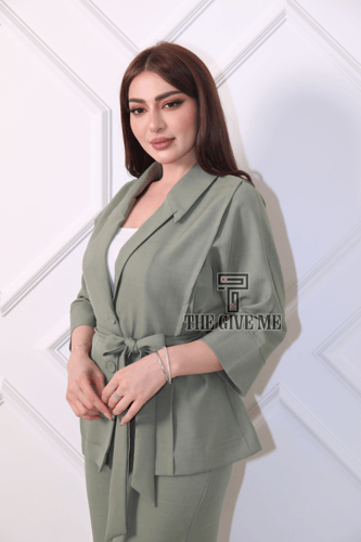 طقم نسائي سديري بحزام