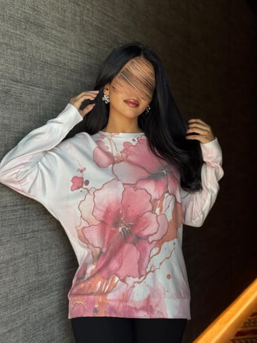 بلوفر مشجر كم طويل