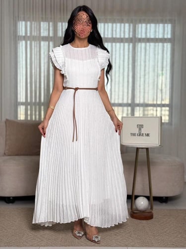 فستان الأنوثة بكسرات البليسيه الناعمة