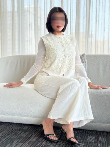 طقم قطن المجعد 3 قطع