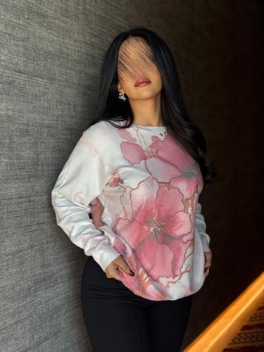 بلوفر مشجر كم طويل