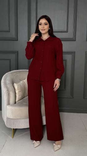 طقم نسائي برغندي