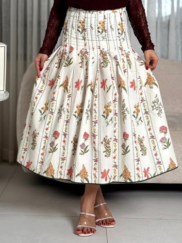 تنورة ريفارا الميدي المزخرفة