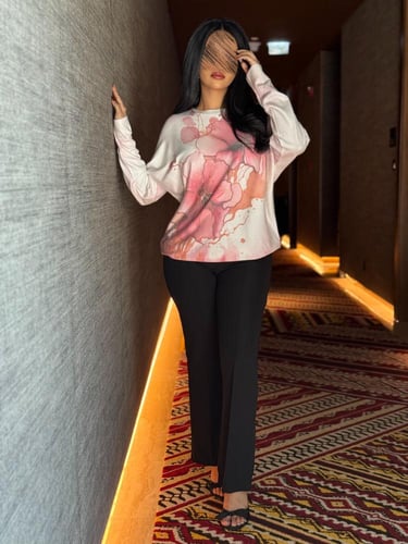 بلوفر مشجر كم طويل