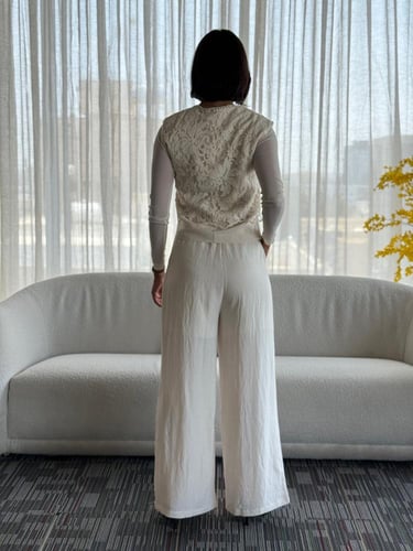 طقم قطن المجعد 3 قطع