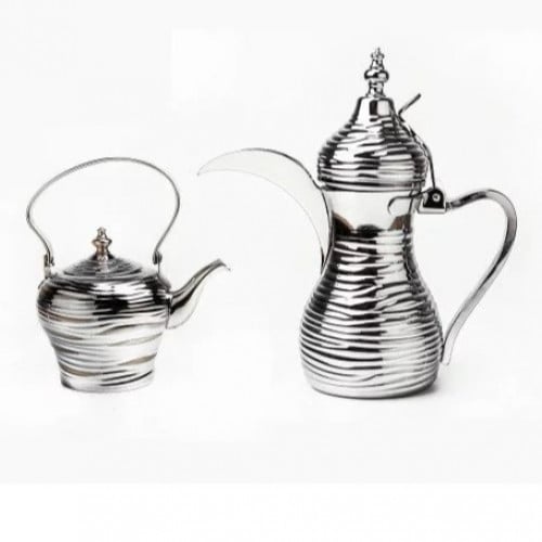 طقم دلة مع براد فضي