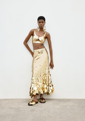sequined Gold skirt