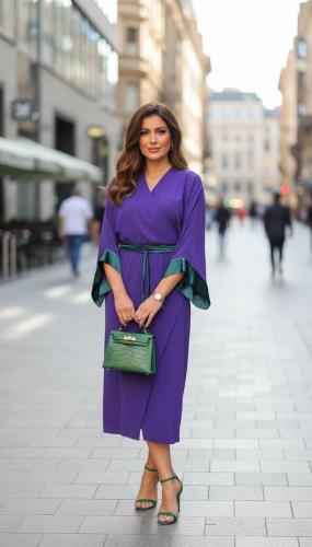 Crepe purple dresse