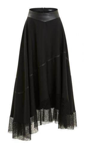 Black skirt with leather