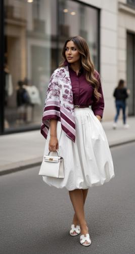 Burgandy shirt with Scarf