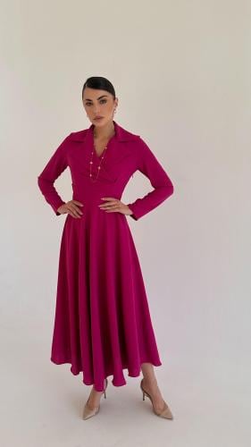 Fuchsia Crepe Dress