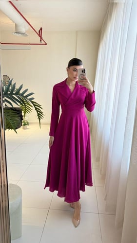 Fuchsia Crepe Dress