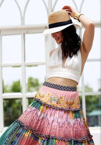 Celina Tiered Maxi Skirt تنورة